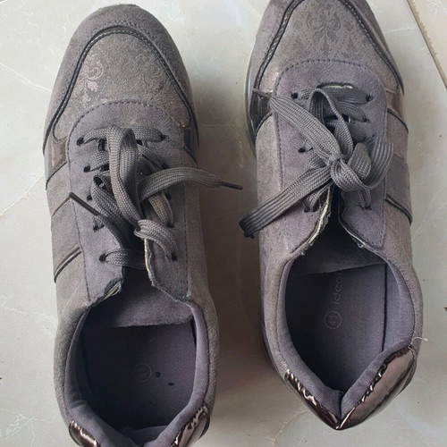 Snickers used grey silver athletic shoes size 41