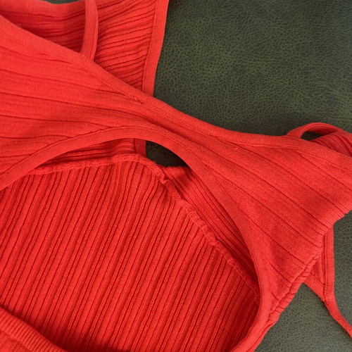 Bershka red mini dress onesize like new with wide neckline