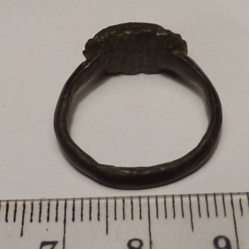 Old Revival bronze ring with decoration used
