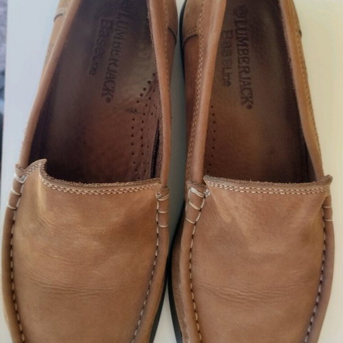 Lumberjack men's boat shoes used, size 43, tan suede