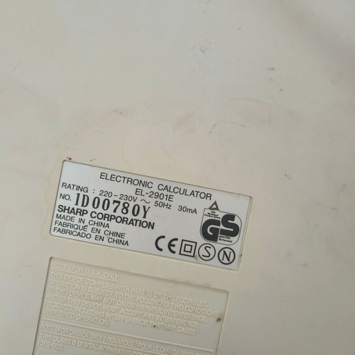Sharp EL-2901E printing calculator used for office