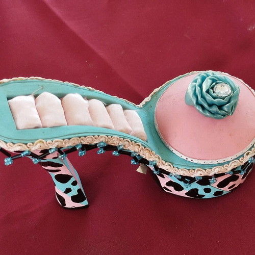 Jewelry box shoe leopard print new for rings and bracelets