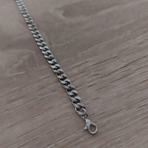 Men's iron chain bracelet Pancerka design like new, silver