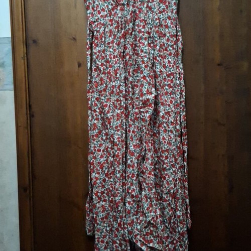 Floral dress long with elastic and belt, like new
