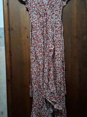 Floral dress long with elastic and belt, like new