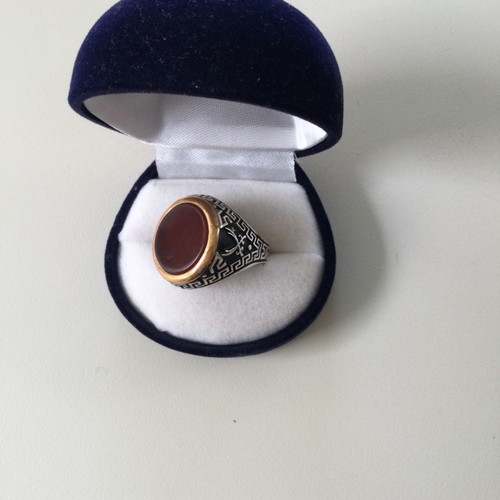 Men's 925 ring handmade with agate new