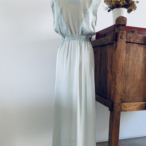 Ioanna Kourbela dress new, size M, aqua satin and cotton mesh