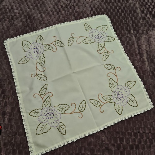 Handmade tablecloth with design like new 66x66cm