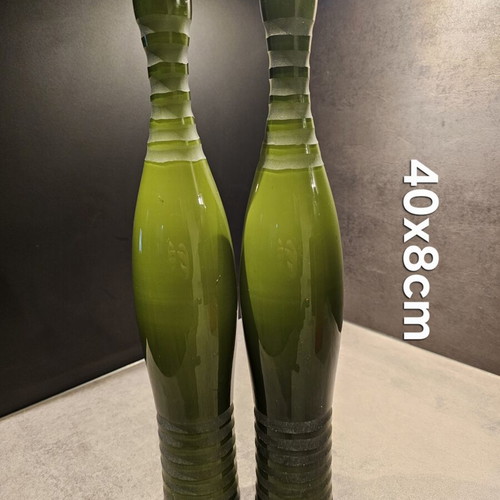 Leonardo glass vases set of 2, 40cm, like new, olive green