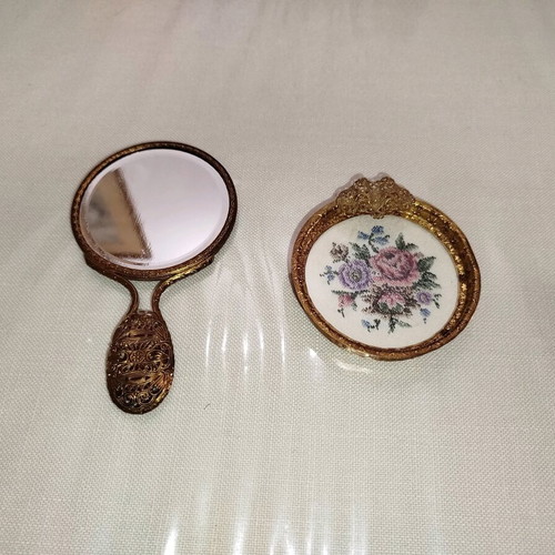 Antique mirror and ashtray like new
