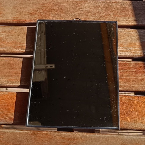 Mirror with plastic frame, wall hanging with stand