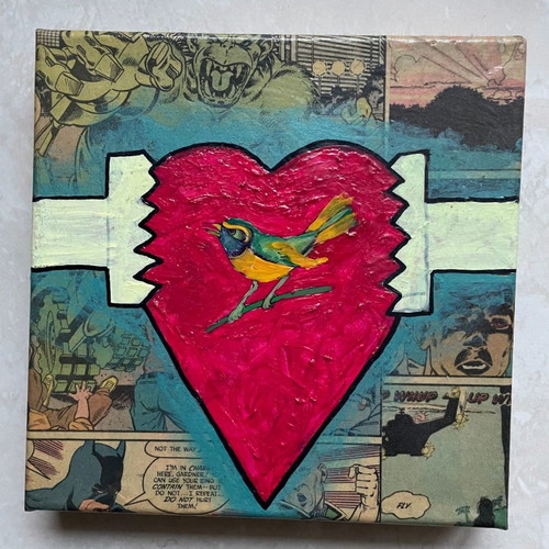Painting by Giorgos Lintzeris new, dimensions 18cm by 18cm