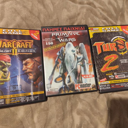 Pack of 5 new PC games for PC Master including Warcraft 2, Primitive Wars, Turok 2