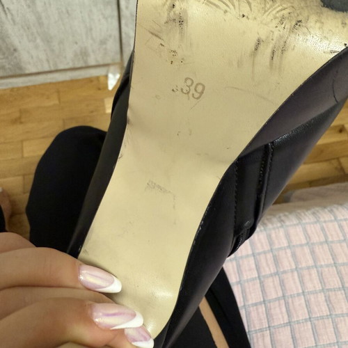 Leather ankle boots used, 10cm high heel, Mytilakis