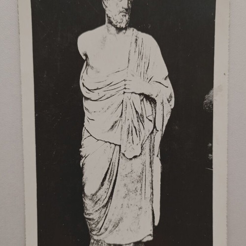 Postcard The Statue of Hippocrates used, black and white