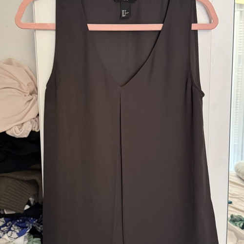 Black sleeveless top used, semi-transparent, H&M, size S