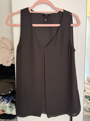 Black sleeveless top used, semi-transparent, H&M, size S