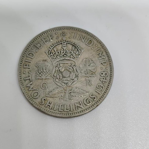 British coin Two Shillings 1948 like new, King George VI