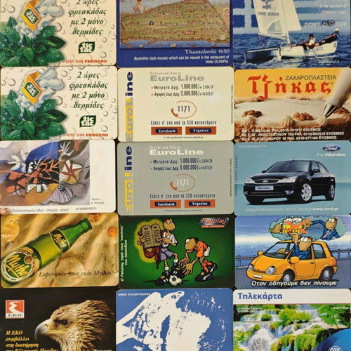 Phone cards used, pack of 50 different, print run 60000 and below