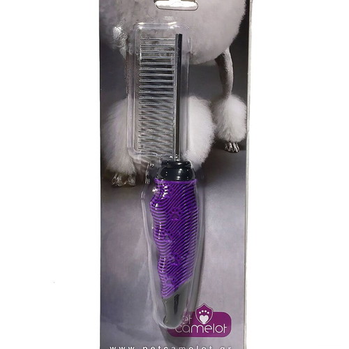 Comb with 21 metal teeth and soft handle new