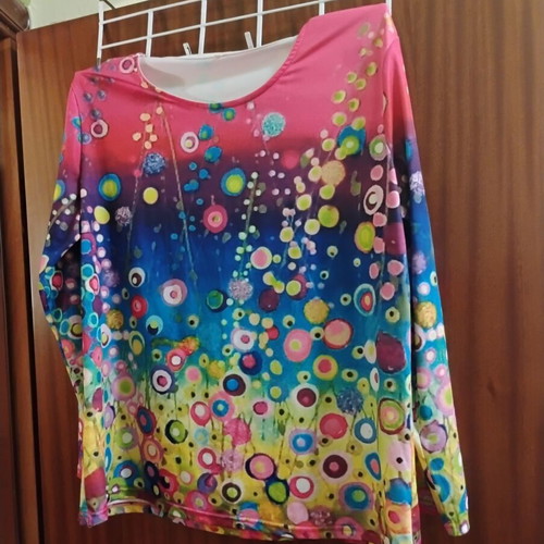 Long-sleeve blouse 4XL like new, colorful