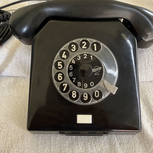 RFT Germany DDR Bakelite Telephone used, wired, black