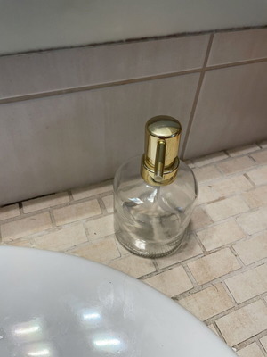 Zara Home glass soap dispenser like new with gold pump
