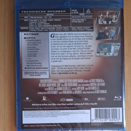 Signs Blu-ray movie with Greek subtitles
