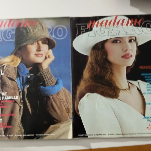 2 Madame Figaro magazines used, French edition 26 Feb 1983 & 25 Sep 1982