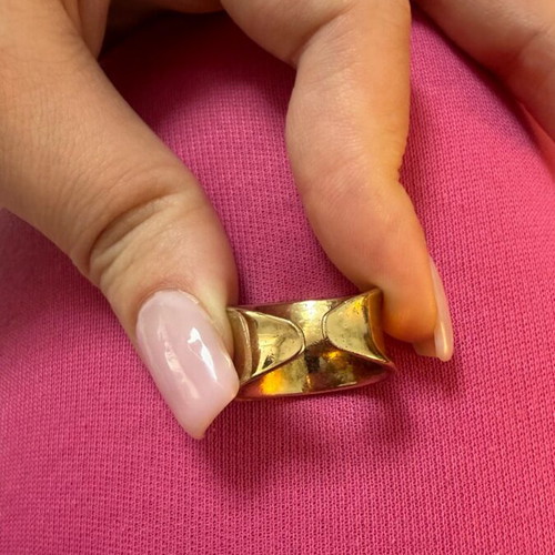 Zara minimal gold steel rose champagne ring like new