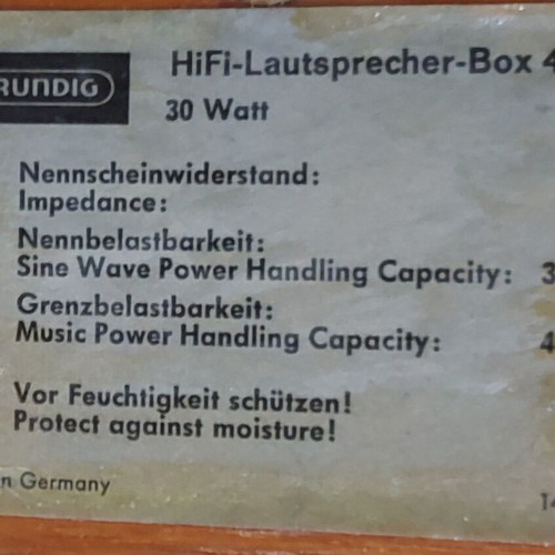 Vintage Grunding Speaker Box 30 Watt like new