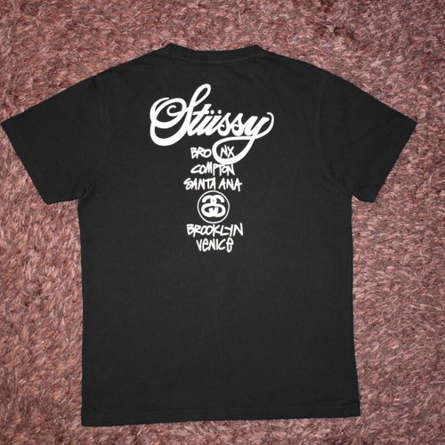 Stussy T-shirt men size M like new, black