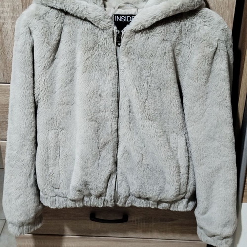 Women's fur jacket size M beige like new