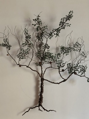 Handmade wire wall tree decoration 80 x 80 cm, like new