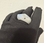 Moonstone ring carved from a single natural piece
