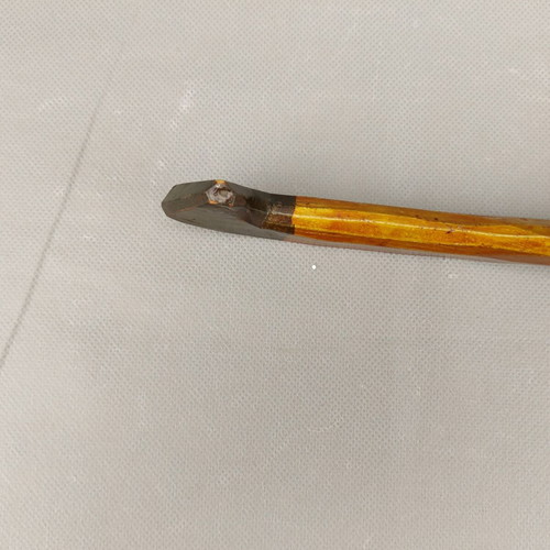 Old Hand-Painted Russian Wooden Serving Spoon Used with Khokhloma