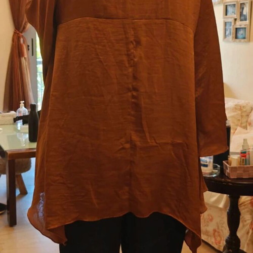 Satin blouse Kazi Line Fashion No 5 like new, tabba bronze