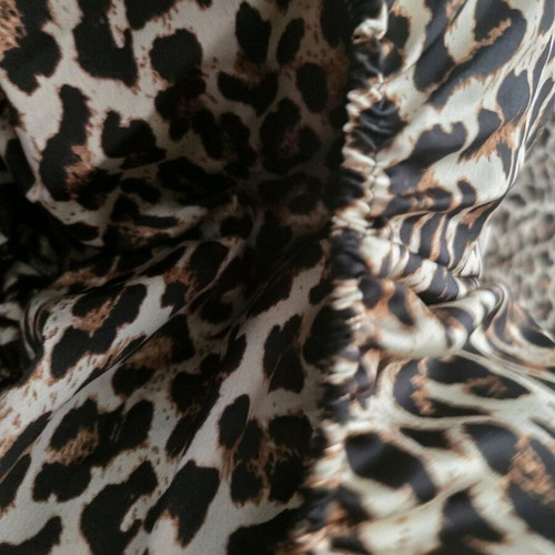 Long dress animal print like new, black and brown