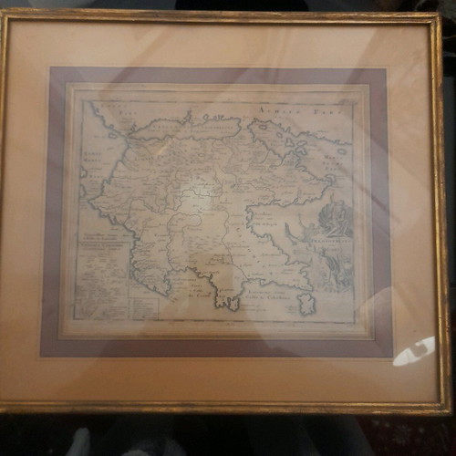Two authentic engravings used with maps of Peloponnese and the hermit route