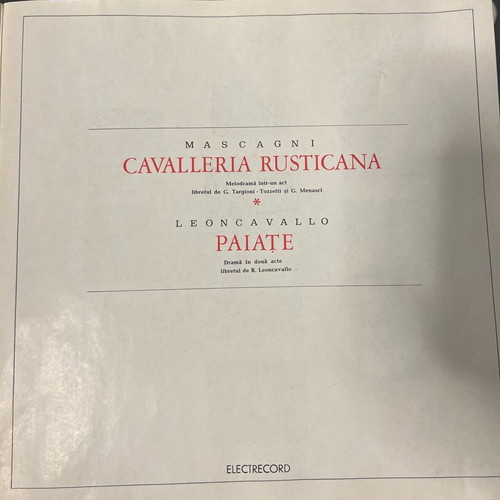 Cavalleria Rusticana Mascagni collection of 3 records like new, classical
