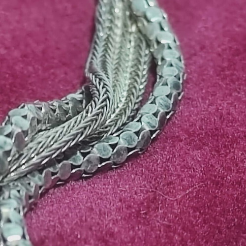 Silver necklace 925 vintage like new, braided style 82 cm