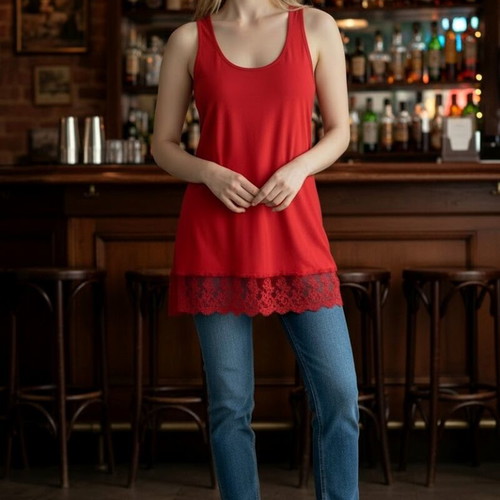 Women's blouse and top set red like new, 3/4 sleeve