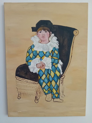 Harlequin painting on canvas like new