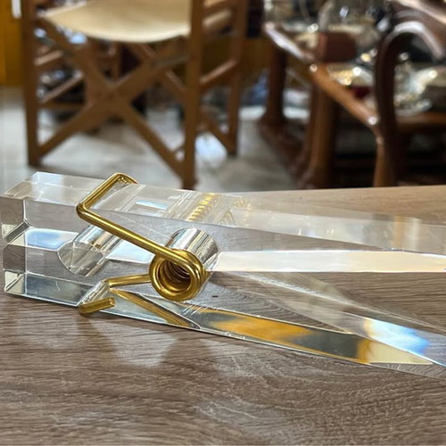 Large Lucite acrylic glass clip used, Röhm Hollywood Regency 70s 80s vintage design