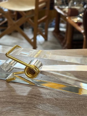 Large Lucite acrylic glass clip used, Röhm Hollywood Regency 70s 80s vintage design
