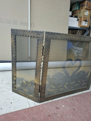 Fireplace screen swan-shaped new