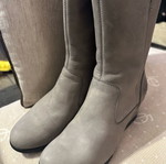 Ugg boots used gray leather with fur size 37.5