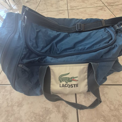 Lacoste large shoulder bag, dark teal, used with minor flaws
