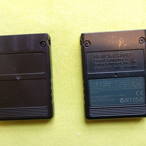 Sony PS2 memory cards, 8 MB and 128 MB, set of two