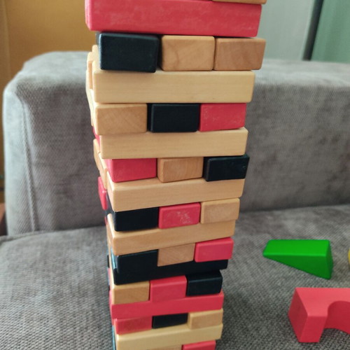 Jenga and wooden blocks set of 66, like new